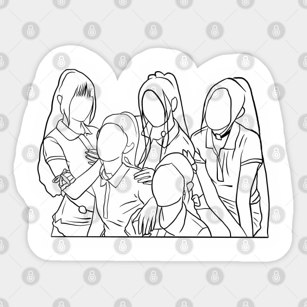 KPOP FANART | LINE ART TIE DYE version Sticker by artbynadia___